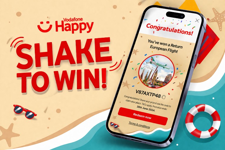 Vodafone Happy - Shake to Win campaign